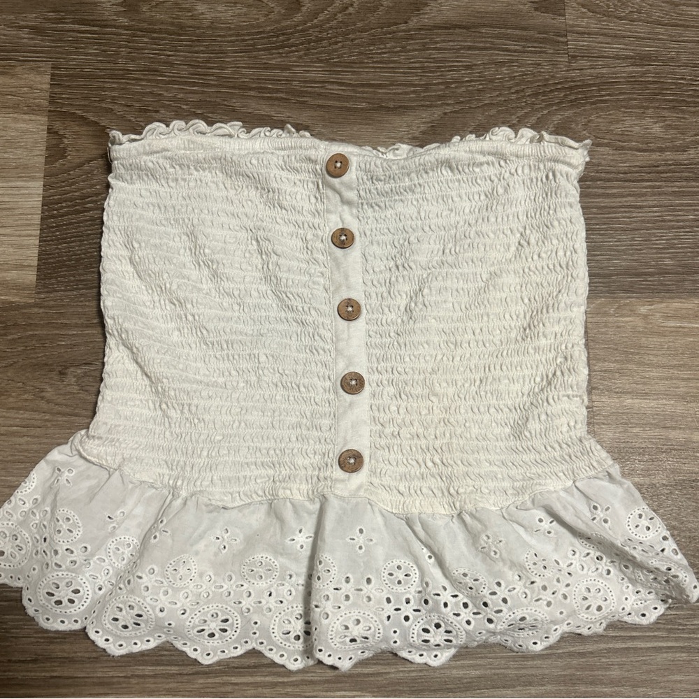 SO Cream Lace Button Top